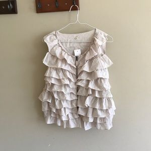 Jcrew beach chambray ruffled vest